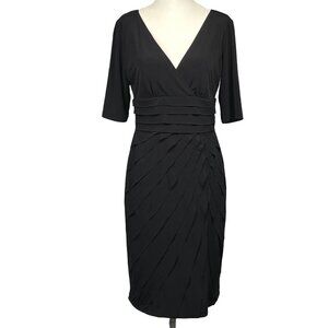 London Times Women's Short-Sleeve Layered Tiered Cocktail Dress Size 6